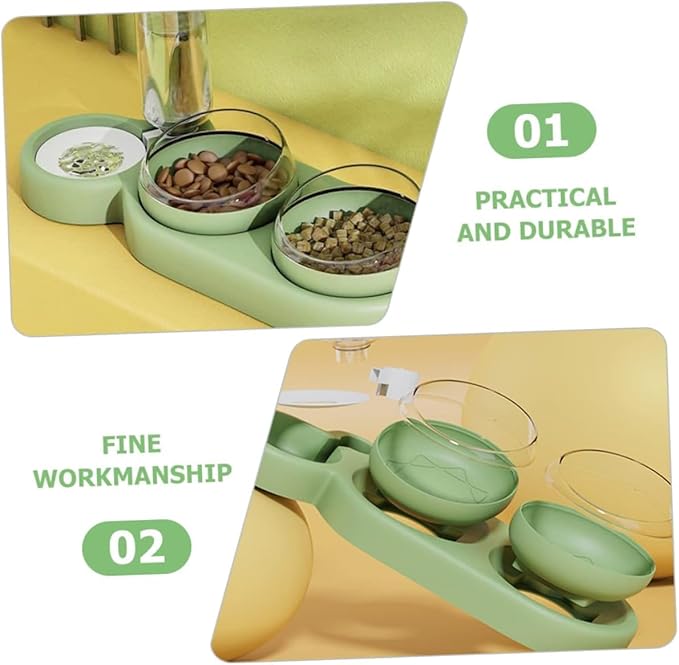 Pet detachable food bowl with water dispenser
